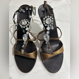 Pelle Moda Brown Strappy Wedge Sandals